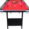 Hathaway Fairmont 6 Ft Portable Pool Table, Adults Folding Billiards Tables for Game Room with Easy Foldable Storage, Includes Full Set of Billiard Balls, Cues, Chalk & Brush