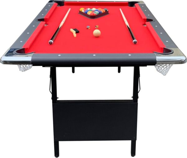 efa2ae8f3f1b44dabaa0d531e0aa9e7e Hathaway Fairmont 6 Ft Portable Pool Table, Adults Folding Billiards Tables for Game Room with Easy Foldable Storage, Includes Full Set of Billiard Balls, Cues, Chalk & Brush