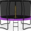 Trampoline with Enclosure - Recreational Trampolines with Ladder and AntiRust Coating, ASTM Approval Outdoor Trampoline for Kids