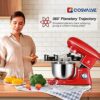 Stand Mixer, 6-Speed Electric Mixer, Tilt-Head Food Mixer with Dough Hook, Wire Whip & Beater, 6.2QT Stainless Steel Bowl, Red