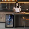 Mini Fridge 130 Can Beverage Refrigerator Cooler, 3.2 Cu.Ft Drink Fridge for Soda Wine Beer, Adjustable Temperature Control for Home Office, Black