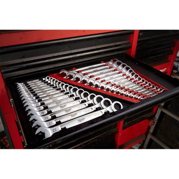 f050cd82d348468d83a124d5eea871d5 Milwaukee SAE/Metric Combination Ratcheting Wrench Mechanics Tool Set (30-Piece) 48-22-9416-48-22-9516