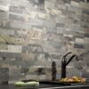 Aspect Peel and Stick Stone Overlay Kitchen Backsplash Tile - Medley Slate (Approx. 15 sq ft Kit)