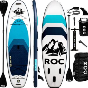 Roc Inflatable Stand Up Paddle Boards 10 ft 6 in with Premium SUP Paddle Board Accessories, Wide Stable Design, Non-Slip Comfort Deck for Youth & Adults