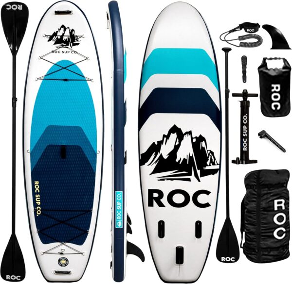 f1e14b2880594905994bc42045c66eab Roc Inflatable Stand Up Paddle Boards 10 ft 6 in with Premium SUP Paddle Board Accessories, Wide Stable Design, Non-Slip Comfort Deck for Youth & Adults