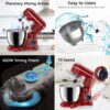 Ailessom New Stand Mixer,6.5-QT 660W 10-Speed Tilt-Head Kitchen Electric Mixer with Bowl, Dough Hook, Beater, Whisk for Most Home Cooks, (Empire Red）