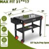 Adjustable 3-Shelf Indoor & Outdoor Grill Table | Portable Work Table with Stainless Steel Tabletop