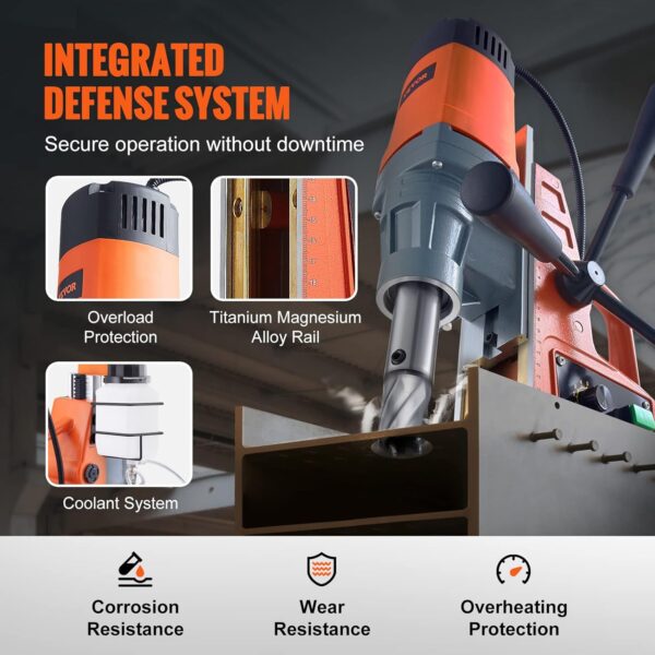 f2362fde8fcb45d7a4bf6dd5ead43c19 Mag Drill Press, 1550W 2" Boring Diameter, 2922lbf Power Magnetic Drill, 500 PRM, 10-Speed, Electric Drilling Machine for Metal Surface, Industrial and Home Improvement