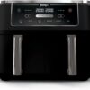 DZ401 Foodi 10 Quart 6-in-1 DualZone XL 2-Basket Air Fryer with 2 Independent Frying Baskets, Match Cook & Smart Finish to Roast, Broil, Dehydrate for Quick, Easy Family-Sized Meals, Grey