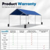Quictent 10X20ft Upgraded Heavy Duty Car Canopy Galvanized Frame Carport Outdoor Boat Shelter with 3 Reinforced Steel Cables-Blue