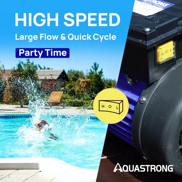 f297be88faaa4898b5d13de4d863d8eb AQUASTRONG In/Above Ground Pool Pump, High Flow (with Timer, 2HP, 8917 GPH, 220V)
