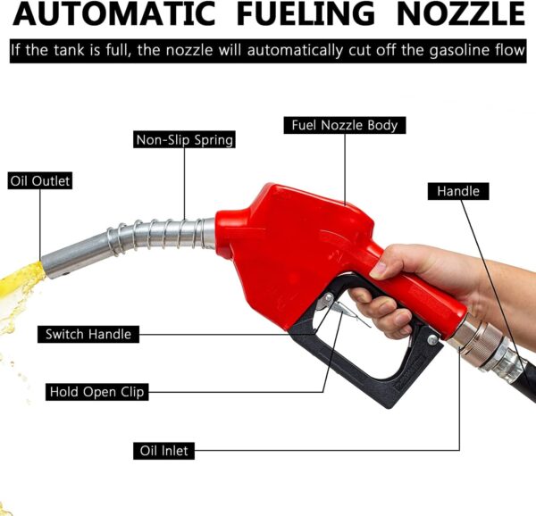 f2a8ae3dd917467fa6cf4e3326903e5e TECSPACE 58 Gallon Gasoline Tank, Portable Fuel Tank with 12V Electric Fuel Transfer Pump, 40 GPM Gasoline Fuel Tank with 4 Meters Hose for Gasoline Transportation (Yellow, 58 gal)