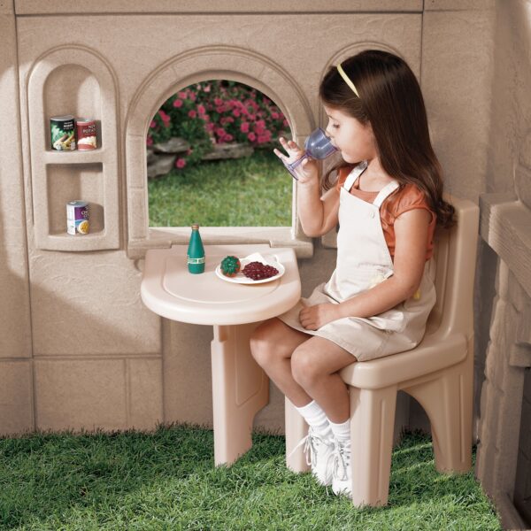Step2 Naturally Playful Storybook Cottage Toddler Outdoor Playhouse for Kid, Brown