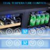 24 inch Wine Cooler, 46 Bottle - Dual Zone Built-in or Freestanding Fridge with Stainless Steel Reversible Glass Door, for Home, Kitchen, or Office.