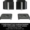DZ401 Foodi 10 Quart 6-in-1 DualZone XL 2-Basket Air Fryer with 2 Independent Frying Baskets, Match Cook & Smart Finish to Roast, Broil, Dehydrate for Quick, Easy Family-Sized Meals, Grey