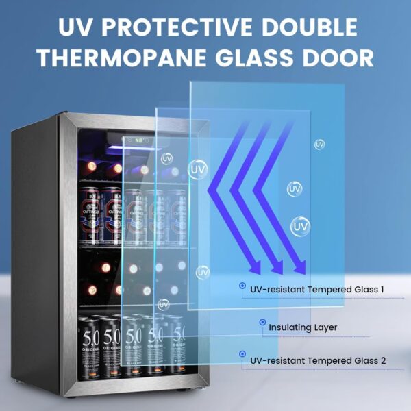f381e29ac72c4a1ab1cccbb6a2e2a18e Mini Fridge 130 Can Beverage Refrigerator Cooler, 3.2 Cu.Ft Drink Fridge for Soda Wine Beer, Adjustable Temperature Control for Home Office, Black