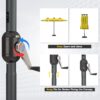 15ft Patio Umbrella with Solar Lights, Large Double Umbrella Outdoor, Rectangle 180''x106'' Umbrellas with 156 PCS LED Lights and Crank Handle for Backyard Deck Pool Shade in Black(1.9" Pole)