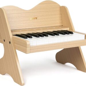 Kids piano keyboard, 25 key kids digital piano, wooden piano for toddler girls boys