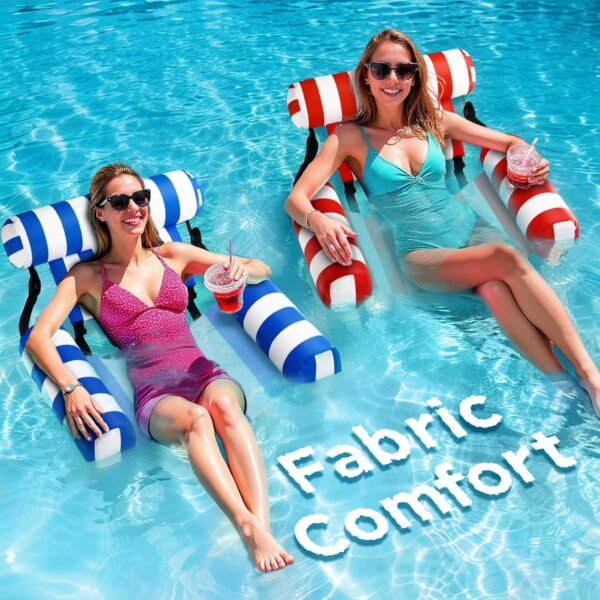 f43fd64ef9a544b8b560ab6f3bafc2d9 Pool Wave Pool Floats Chairs Adult, 2 Packs Heavy Duty Inflatable Swimming Pool Lounges, Fabric Floating Hammock, Kids Blow Up Pool Noodles, Lake Raft Floaties, Fun Summer Outdoor Water Party Game