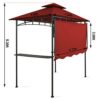 Double Tiered Grill Gazebo 11X 5, Outdoor BBQ Patio Canopy Tent with Stretchable Side Awning