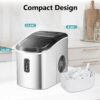 Nugget Ice Maker Countertop with Handle, Ready in 6 Mins, 34lbs Per Day, Removable Top Cover, Auto-Cleaning, Portable Sonic Ice Maker with Basket and Scoop, for Home/Party/RV/Camping (Black)