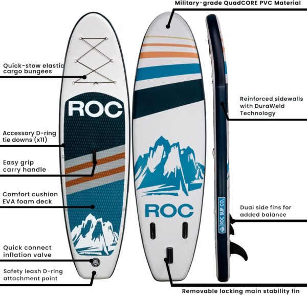 f4bb3db36f9c43ebad2a96ce22c2beae Roc Inflatable Stand Up Paddle Boards with Premium SUP Paddle Board Accessories, Wide Stable Design, Non-Slip Comfort Deck for Youth & Adults