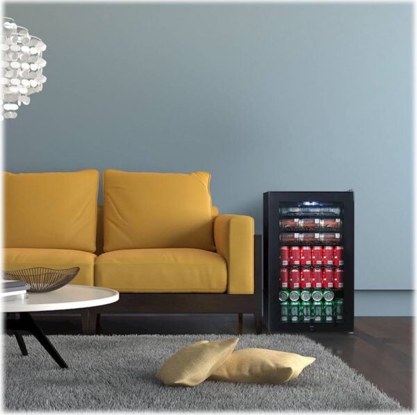 f4e2b374918e4231a6c23bf2c5ce633b NewAir - 126-Can Beverage Cooler with Glass Door, Adjustable Shelves, 7 Temperature Settings and Lock - Black