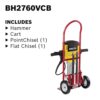 Bosch Brute 15 Amp 1-1/8 in. Corded Concrete Portable Electric Hex Breaker Hammer Kit with Cart and 2 Chisels BH2760VCB