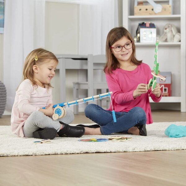 Melissa & Doug Catch & Count Wooden Fishing Game With 2 Magnetic Rods - FSC Certified