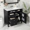 36" Bathroom Vanity with Single Sink Combo, Modern Undermount Bathroom Sink Cabinet with 2 Drawers and a Tip-Out Drawer, Freestanding Bathroom Vanities, Soft Closing, Solid Wood Frame