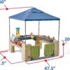 All-round play patio with canopy, kids indoor and outdoor kitchen play set