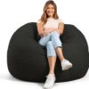 Large foam padded bean bag chair with removable cover