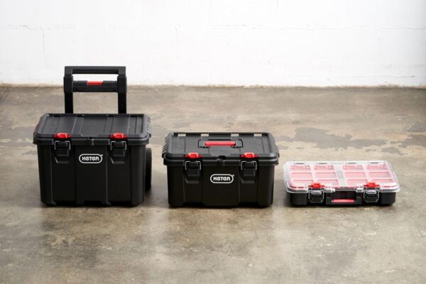 f7ee43be7d69457aa60df2658246314d Stack-n-Roll Modular Tools Organizer for Garage Storage and DIY, 3 Piece Resin Rolling Tool Box System for Small Parts