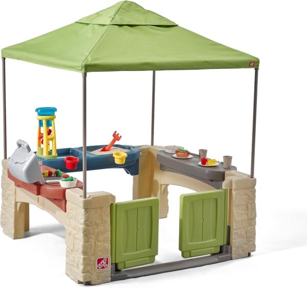 f7f3080d4a9443c38c7ff64b956d5a13 All-round play patio with canopy, kids indoor and outdoor kitchen play set