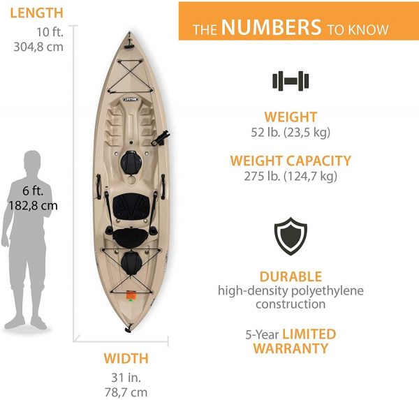 f80c9fb241a447f9aaab247c39d83a41 Lifetime 90806 Tamarack Angler 100 Fishing Kayak C 2 Pack (Paddles Included)