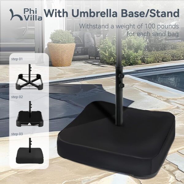 f81e36ce87154e288f4989a14659f25b 15ft Patio Umbrella Double-Sided Outdoor Market Extra Large Umbrella with Crank, Umbrella Base Included (Dark Red)