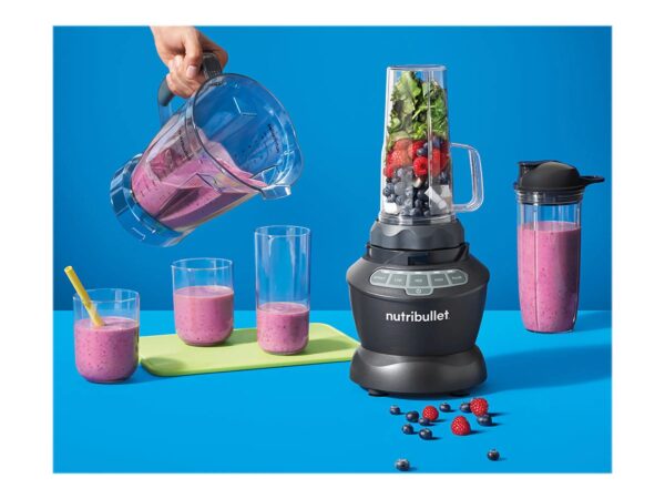 Nutribullet 1200 Watts 64 oz. Full-Size Blender Combo NBF50500, Dark Gray. (Condition: New)