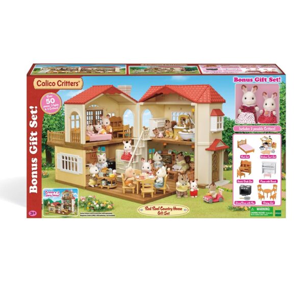 f8c3f4a9f6a046bea30c7a77561f965d Calico Critters Red Roof Country Home, Dollhouse Playset with Figures, Furniture and Accessories