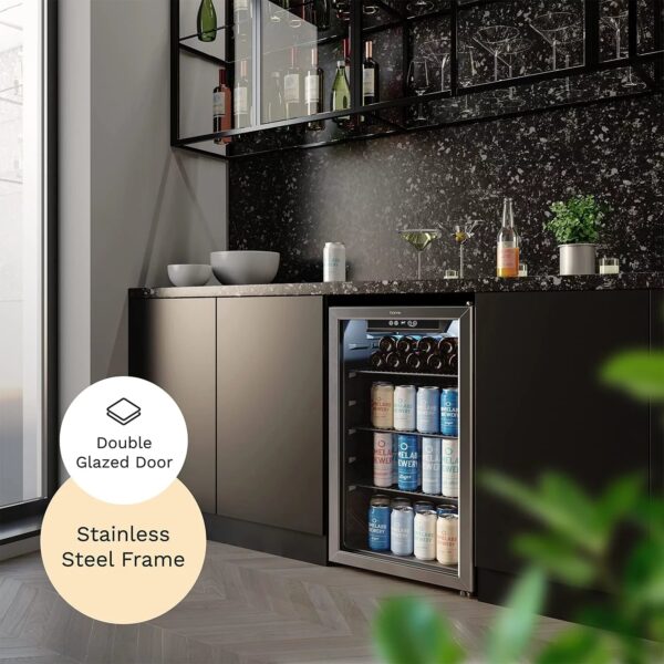 f8c433945bfd42c69c3fd566e805c02f Beverage Refrigerator and Cooler - 120 Can Mini Fridge with Glass Door for Soda Beer or Wine - Small Drink Dispenser Machine for Office or Bar with Adjustable Removable Shelves