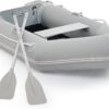 7.5ft Inflatable Dinghy Boat, 2 Person 660lb Transom Sport Tender Boat with Pump Aluminum Oars Floor, Heavy Duty Inflatable Raft Kayak for Adults