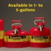 5-Gallon Type II Red Safety Gas Can – OSHA-Approved Steel Fuel Container with Flame Arrester, Self-Closing Lid & 1" Flexible Spout (7250130)
