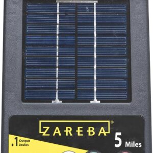 Zareba ESP5M-Z Solar Powered Low Impedance Electric Fence Charger - 5 Mile Solar Powered Electric Fence Energizer