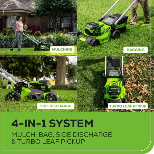 f9306ea8de8940339cd510d36c8728b2 60V 21” Cordless (Self-Propelled) Lawn Mower , 2 x 4.0Ah Batteries and Dual Port Rapid Charger
