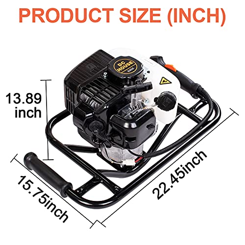 f9e15ff6e67647d499635a6d3598381f DC HOUSE 52cc 2.4HP Gas Powered Post Hole Digger with Two Earth Auger Drill Bit