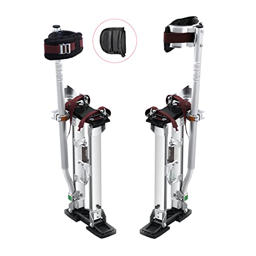 fa22debf62d9464289d68de8a5c994a7 VEVOR Drywall Stilts, 18''-30'' Adjustable Aluminum Tool Stilts with Protective Knee Pads