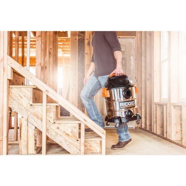 fa2e3eb17cb442079e9f34352f0cfa60 10 Gallon 6.0 Peak HP Stainless Steel Wet/Dry Shop Vacuum with Filter, Locking Hose and Accessories WD1060