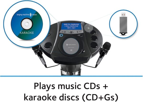 fa3bdd75b7e34787a1ec4b79170dd7c3 Portable WiFi Karaoke Machine for Adults – Black Pedestal with 7” Touchscreen, Built-In Speaker, Bluetooth, Recorder & 2 Wired Microphones