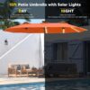 15ft Patio Umbrella with Solar Lights, Large Double Umbrella Outdoor, Rectangle 180''x106'' Umbrellas with 156 PCS LED Lights and Crank Handle for Backyard Deck Pool Shade in Black(1.9" Pole)