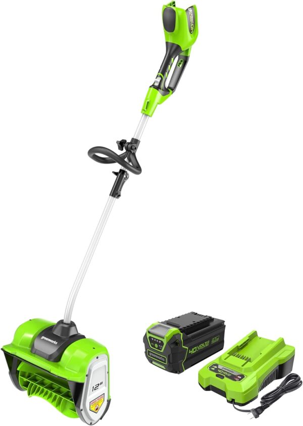 fadda4b2b5614189a0e4575841169a5b 12-inch cordless snow shovel, includes 4.0Ah battery and charger
