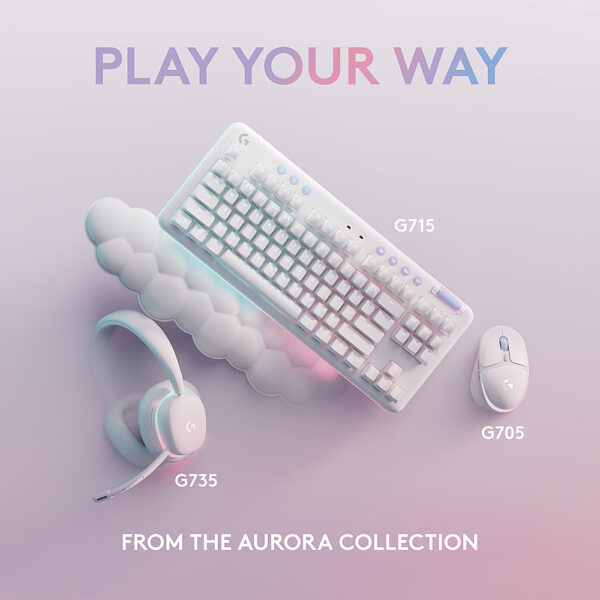 Logitech - G713 Aurora Collection TKL Wired Mechanical Linear Switch Gaming Keyboard for PC/Mac with Palm Rest Included - White Mist